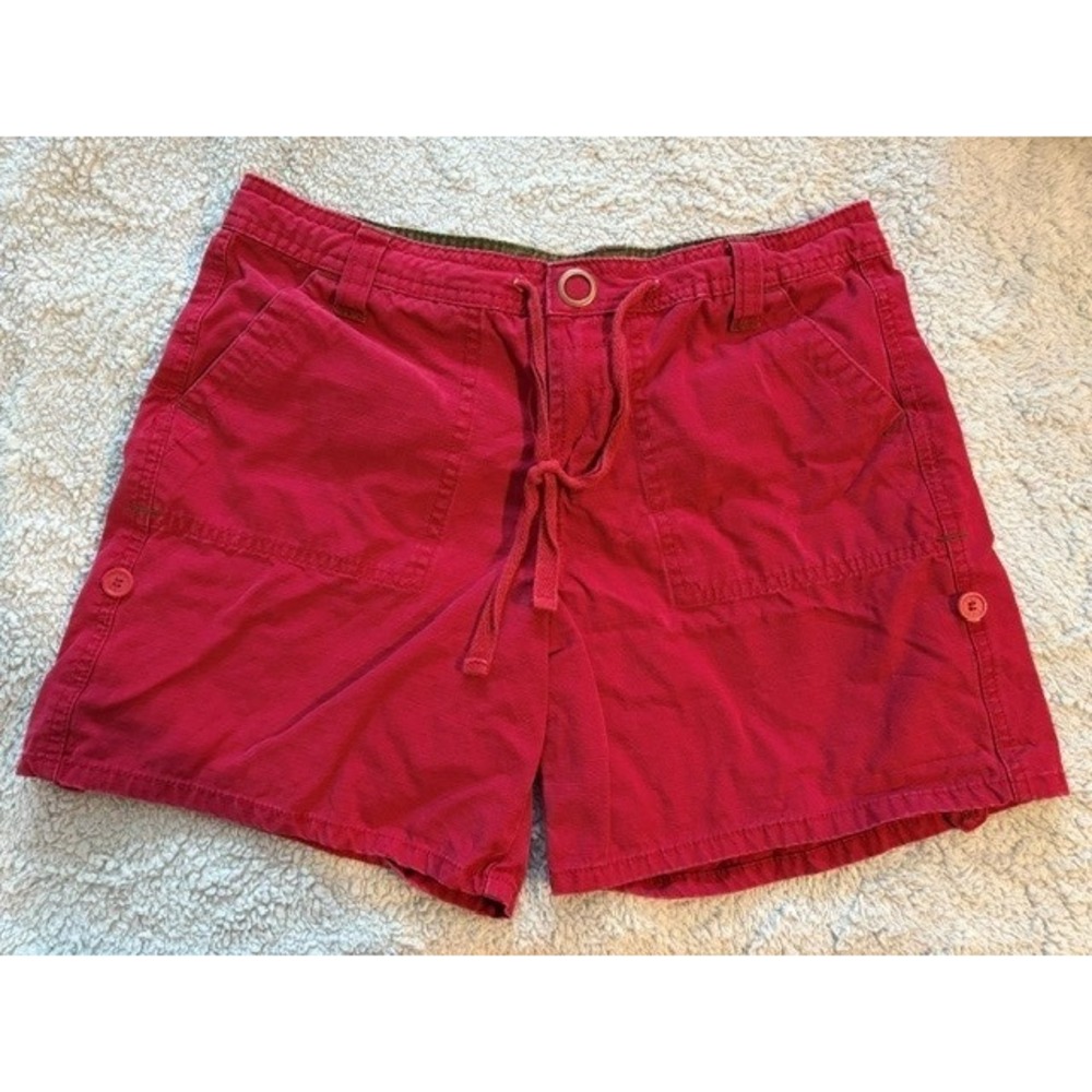 Vintage Y2K Women's Red LEI Cotton Utility Shorts Size 3